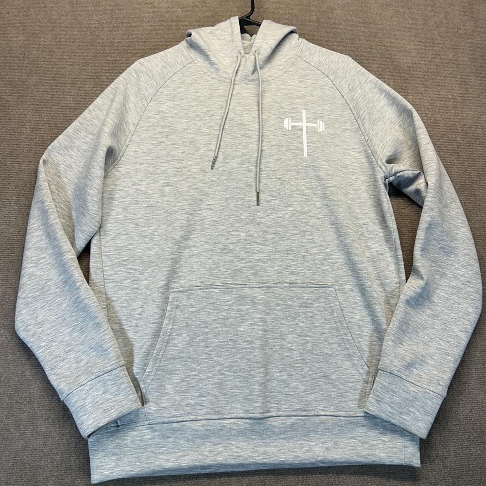 Holstrength Hoodie Men's Medium Pullover Heather Gray Performance Rayon Blend